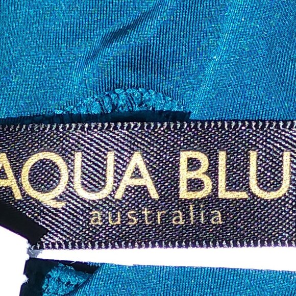 SEXY AQUA BLU Austrailia Peacock Ruffle Swim Top Women's Size 8 BNWT - Picture 8 of 15